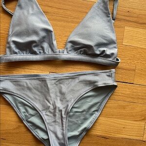 Aerie Gray Bikini Set Swimwear